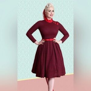 Bettie Page Striped Dress - As Is